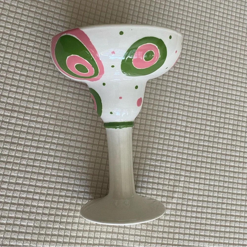 Hand-Painted Ceramic Pottery Margarita Goblet Set